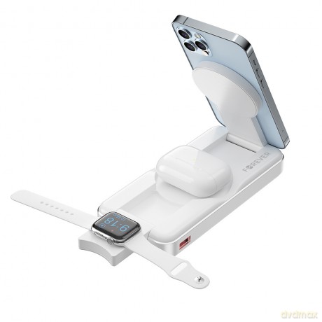 Forever power bank bezprzewodowy MATB-300 10000 mAh 3w1 biały