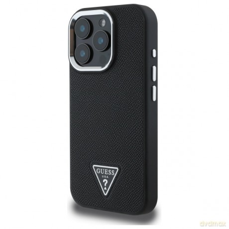 Guess nakładka HC MagSafe Grained PU Triangle Logo do iPhone 16 Pro Max 6,9 czarna