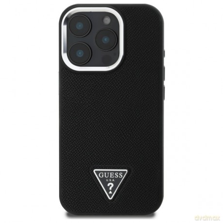 Guess nakładka HC MagSafe Grained PU Triangle Logo do iPhone 16 Pro Max 6,9 czarna