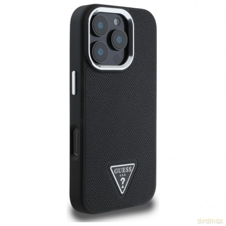 Guess nakładka HC MagSafe Grained PU Triangle Logo do iPhone 16 Pro Max 6,9 czarna