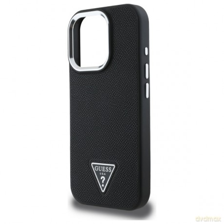 Guess nakładka HC MagSafe Grained PU Triangle Logo do iPhone 16 Pro Max 6,9 czarna