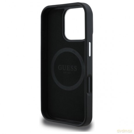 Guess nakładka HC MagSafe Grained PU Triangle Logo do iPhone 16 Pro Max 6,9 czarna