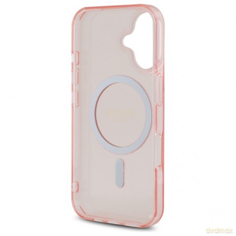 Guess nakładka HC MagSafe IML Glitter Circle do iPhone 16 6,1 różowa