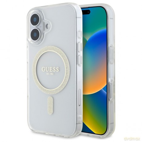 Guess nakładka HC MagSafe IML Glitter Circle do iPhone 16 Plus 6,7 przezroczysta