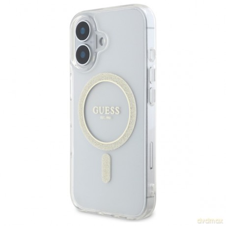 Guess nakładka HC MagSafe IML Glitter Circle do iPhone 16 Plus 6,7 przezroczysta