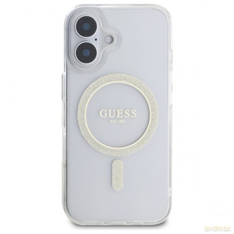 Guess nakładka HC MagSafe IML Glitter Circle do iPhone 16 Plus 6,7 przezroczysta