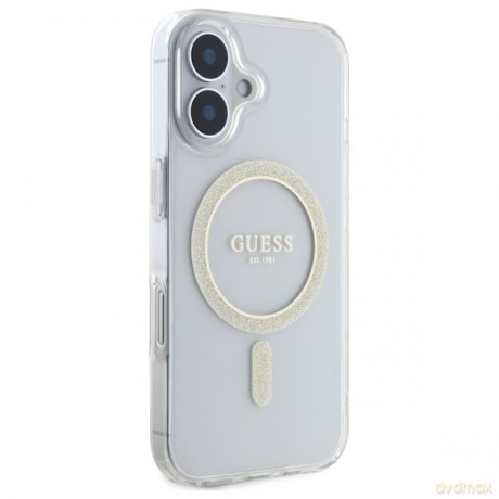 Guess nakładka HC MagSafe IML Glitter Circle do iPhone 16 Plus 6,7 przezroczysta