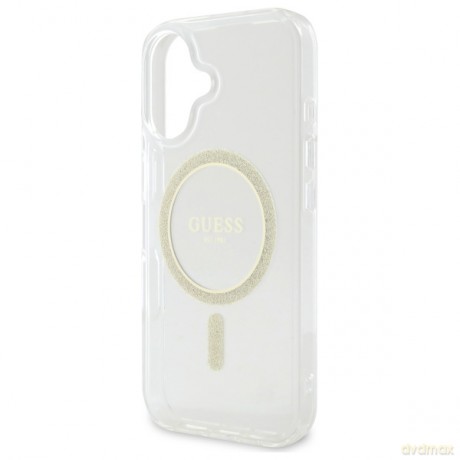 Guess nakładka HC MagSafe IML Glitter Circle do iPhone 16 Plus 6,7 przezroczysta
