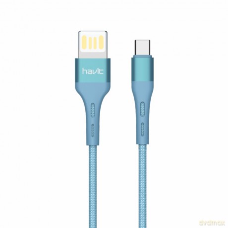 HAVIT kabel H6113 USB - USB-C 1,2m 2,1A niebieski