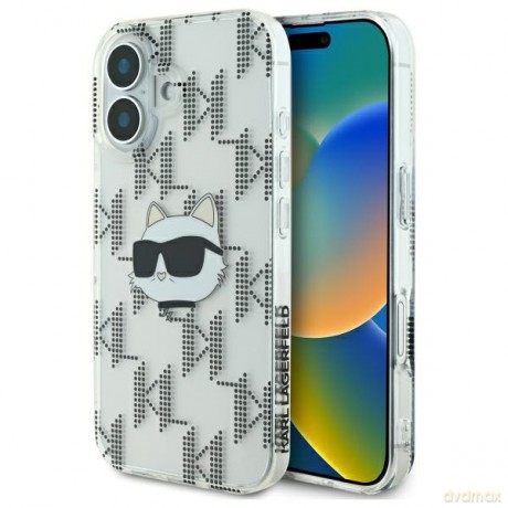 Karl Lagerfeld nakładka do iPhone 16 6,1 KLHCP16SHKLPCHT przezroczysta Hardcase IML Choupette Head Electroplated