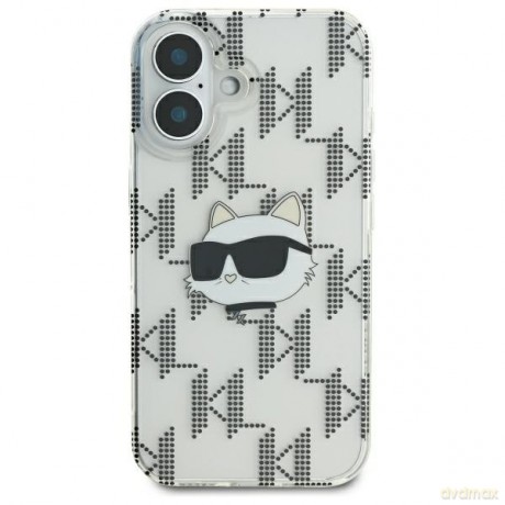 Karl Lagerfeld nakładka do iPhone 16 6,1 KLHCP16SHKLPCHT przezroczysta Hardcase IML Choupette Head Electroplated