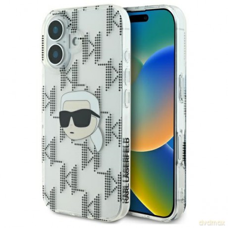 Karl Lagerfeld nakładka do iPhone 16 6,1 KLHCP16SHKLPKHT przezroczysta Hardcase IML Karl Head Electroplated