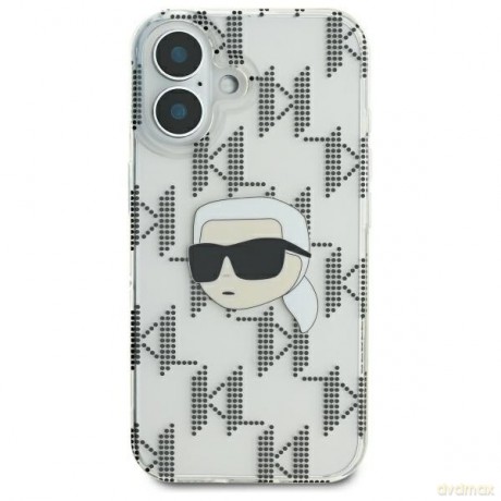 Karl Lagerfeld nakładka do iPhone 16 6,1 KLHCP16SHKLPKHT przezroczysta Hardcase IML Karl Head Electroplated
