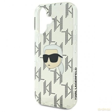 Karl Lagerfeld nakładka do iPhone 16 6,1 KLHCP16SHKLPKHT przezroczysta Hardcase IML Karl Head Electroplated