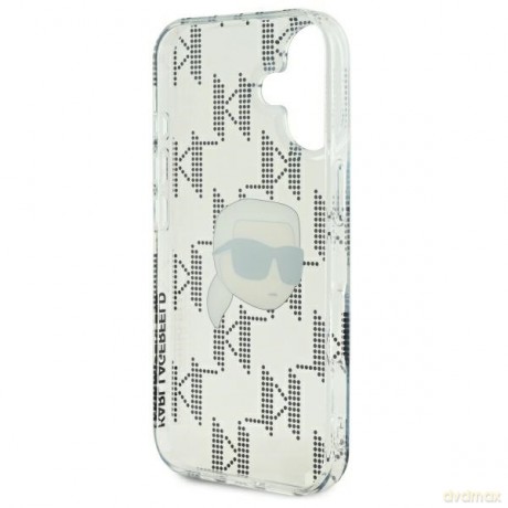 Karl Lagerfeld nakładka do iPhone 16 6,1 KLHCP16SHKLPKHT przezroczysta Hardcase IML Karl Head Electroplated
