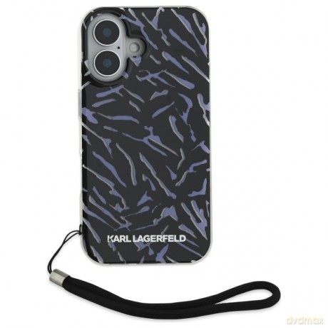 Karl Lagerfeld nakładka do iPhone 16 6,1 KLHCP16SHZBPKCCU fioletowa Hardcase Zebra With Cord