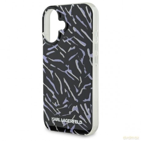 Karl Lagerfeld nakładka do iPhone 16 6,1 KLHCP16SHZBPKCCU fioletowa Hardcase Zebra With Cord