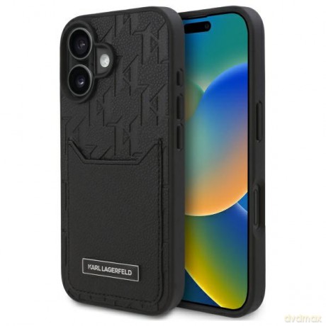 Karl Lagerfeld nakładka do iPhone 16 6,1 KLHCP16SPGKHPRPK czarna Hardcase Cardslots Monogram