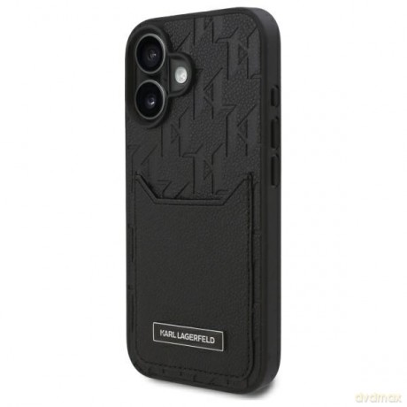 Karl Lagerfeld nakładka do iPhone 16 6,1 KLHCP16SPGKHPRPK czarna Hardcase Cardslots Monogram