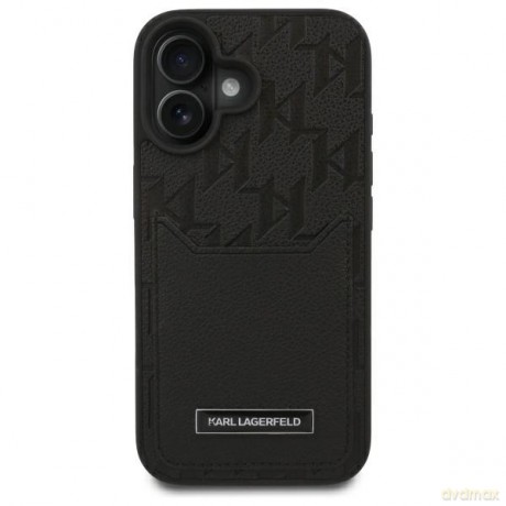 Karl Lagerfeld nakładka do iPhone 16 6,1 KLHCP16SPGKHPRPK czarna Hardcase Cardslots Monogram