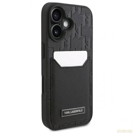 Karl Lagerfeld nakładka do iPhone 16 6,1 KLHCP16SPGKHPRPK czarna Hardcase Cardslots Monogram