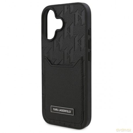 Karl Lagerfeld nakładka do iPhone 16 6,1 KLHCP16SPGKHPRPK czarna Hardcase Cardslots Monogram