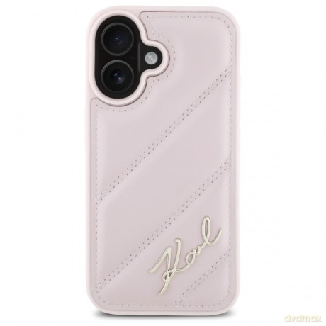 Karl Lagerfeld nakładka do iPhone 16 6,1 KLHCP16SPQDSMGP różowa Hardcase Quilted Signature