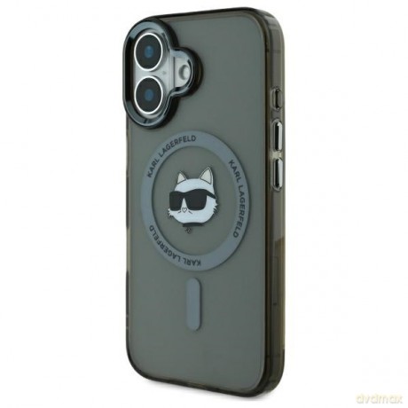 Karl Lagerfeld nakładka do iPhone 16 6,1 KLHMP16SHLSCHK czarna Hardcase IML Metal Choupette Head MagSafe