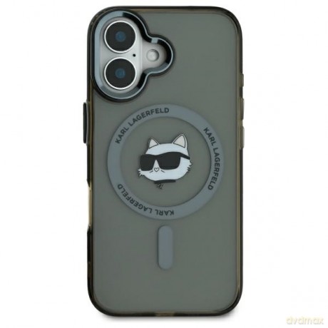 Karl Lagerfeld nakładka do iPhone 16 6,1 KLHMP16SHLSCHK czarna Hardcase IML Metal Choupette Head MagSafe