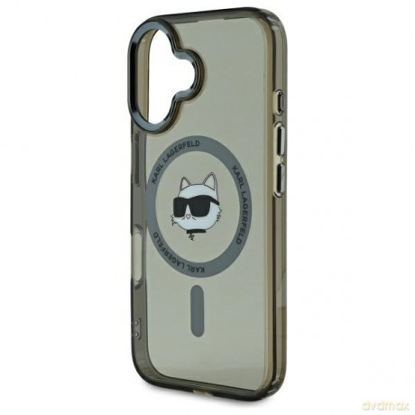 Karl Lagerfeld nakładka do iPhone 16 6,1 KLHMP16SHLSCHK czarna Hardcase IML Metal Choupette Head MagSafe