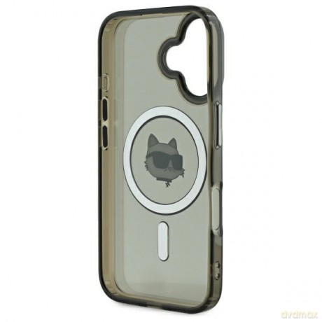 Karl Lagerfeld nakładka do iPhone 16 6,1 KLHMP16SHLSCHK czarna Hardcase IML Metal Choupette Head MagSafe