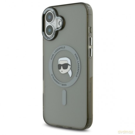 Karl Lagerfeld nakładka do iPhone 16 6,1 KLHMP16SHLSKIK czarna Hardcase IML Metal Karl Head MagSafe
