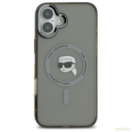Karl Lagerfeld nakładka do iPhone 16 6,1 KLHMP16SHLSKIK czarna Hardcase IML Metal Karl Head MagSafe
