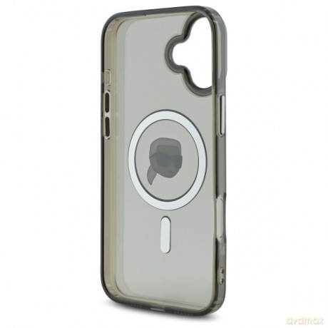 Karl Lagerfeld nakładka do iPhone 16 6,1 KLHMP16SHLSKIK czarna Hardcase IML Metal Karl Head MagSafe
