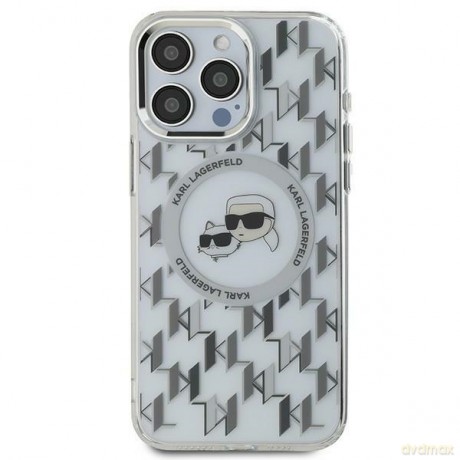 Karl Lagerfeld nakładka do iPhone 16 6,1 KLHMP16SHMCKMHT przezroczysta Hardcase IML Monogram Karl&Choupette Head MagSafe