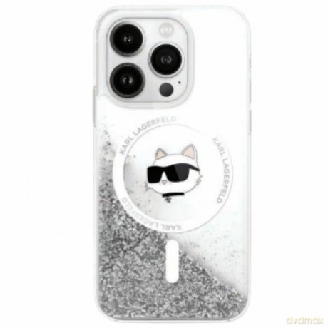Karl Lagerfeld nakładka do iPhone 16 6,1 KLHMP16SLGCHSGH przezroczysta Hardcase Liquid Glitter Choupette Head MagSafe