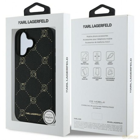 Karl Lagerfeld nakładka do iPhone 16 6,1 KLHMP16SPGKHPHK czarna Hardcase Karl Head MagSafe