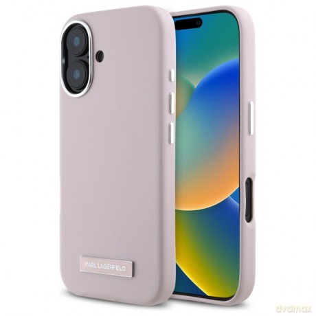 Karl Lagerfeld nakładka do iPhone 16 6,1 KLHMP16SPGMSRPP różowa Hardcase FW Metal Plate MagSafe
