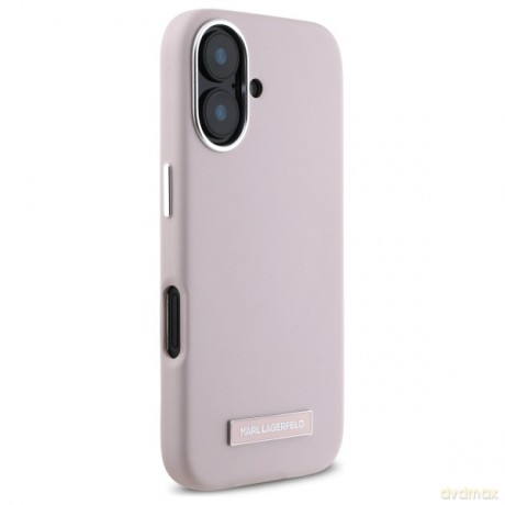 Karl Lagerfeld nakładka do iPhone 16 6,1 KLHMP16SPGMSRPP różowa Hardcase FW Metal Plate MagSafe