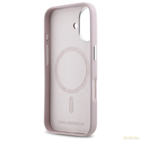 Karl Lagerfeld nakładka do iPhone 16 6,1 KLHMP16SPGMSRPP różowa Hardcase FW Metal Plate MagSafe