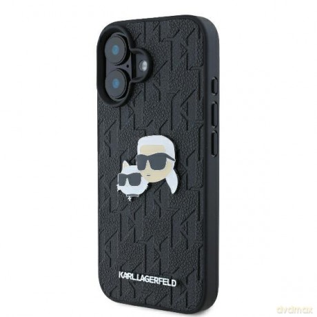Karl Lagerfeld nakładka do iPhone 16 Plus 6,7 KLHCP16MPGKLKCPK czarna Hardcase Monogram Karl&Choupette Head Pin