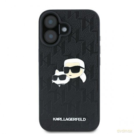 Karl Lagerfeld nakładka do iPhone 16 Plus 6,7 KLHCP16MPGKLKCPK czarna Hardcase Monogram Karl&Choupette Head Pin