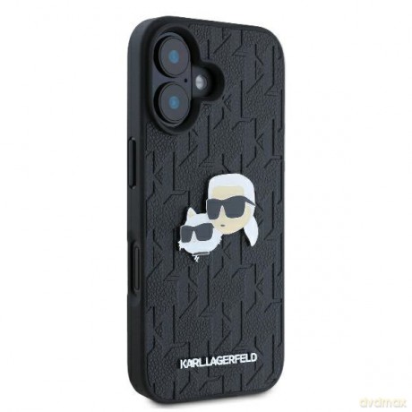 Karl Lagerfeld nakładka do iPhone 16 Plus 6,7 KLHCP16MPGKLKCPK czarna Hardcase Monogram Karl&Choupette Head Pin