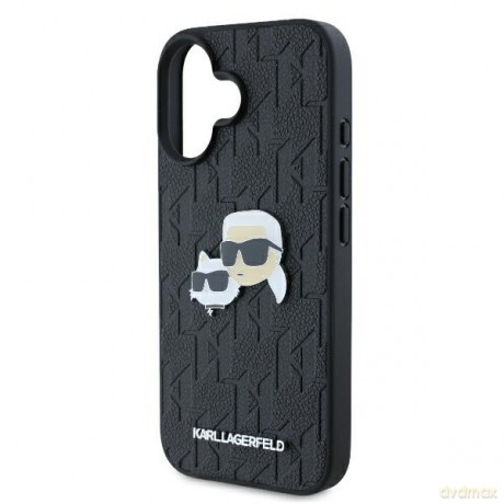 Karl Lagerfeld nakładka do iPhone 16 Plus 6,7 KLHCP16MPGKLKCPK czarna Hardcase Monogram Karl&Choupette Head Pin