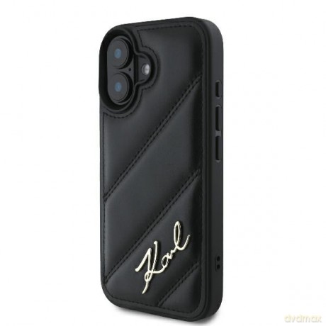 Karl Lagerfeld nakładka do iPhone 16 Plus 6,7 KLHCP16MPQDSMGK czarna Hardcase Quilted Signature