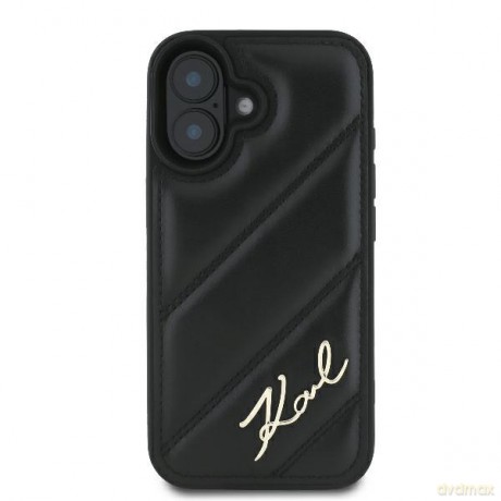 Karl Lagerfeld nakładka do iPhone 16 Plus 6,7 KLHCP16MPQDSMGK czarna Hardcase Quilted Signature