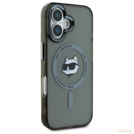 Karl Lagerfeld nakładka do iPhone 16 Plus 6,7 KLHMP16MHLSCHK czarna Hardcase IML Metal Choupette Head MagSafe