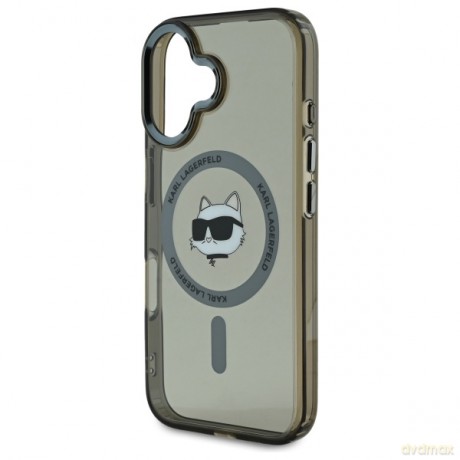 Karl Lagerfeld nakładka do iPhone 16 Plus 6,7 KLHMP16MHLSCHK czarna Hardcase IML Metal Choupette Head MagSafe