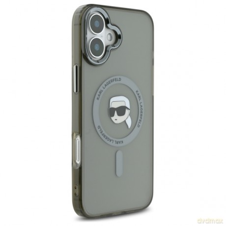 Karl Lagerfeld nakładka do iPhone 16 Plus 6,7 KLHMP16MHLSKIK czarna Hardcase IML Metal Karl Head MagSafe