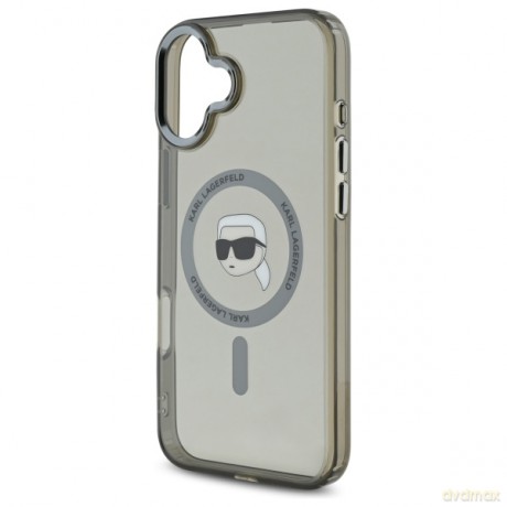Karl Lagerfeld nakładka do iPhone 16 Plus 6,7 KLHMP16MHLSKIK czarna Hardcase IML Metal Karl Head MagSafe